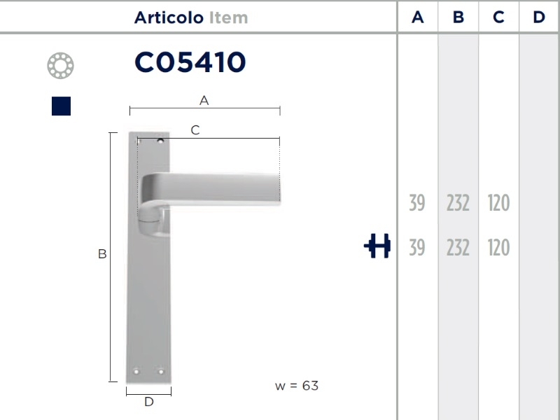 Дверная ручка на планке Enrico Cassina DOROTEA C05410 хром