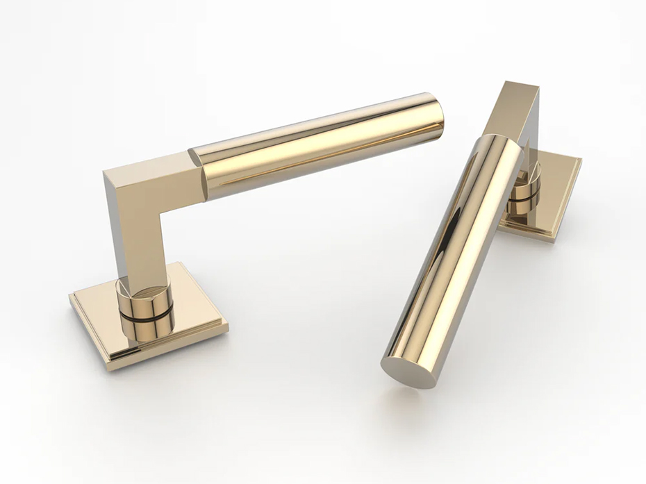 Дверная ручка на розетке Oliver Knights Courtois LH полированная латунь