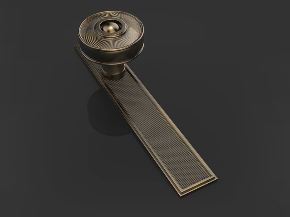 Дверная ручка-кноб на планке Oliver Knights Wright DK 57мм матовая бронза