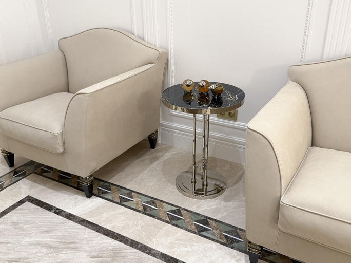 Стол кофейный Ar-Deco FG-075 круглый полированный никель