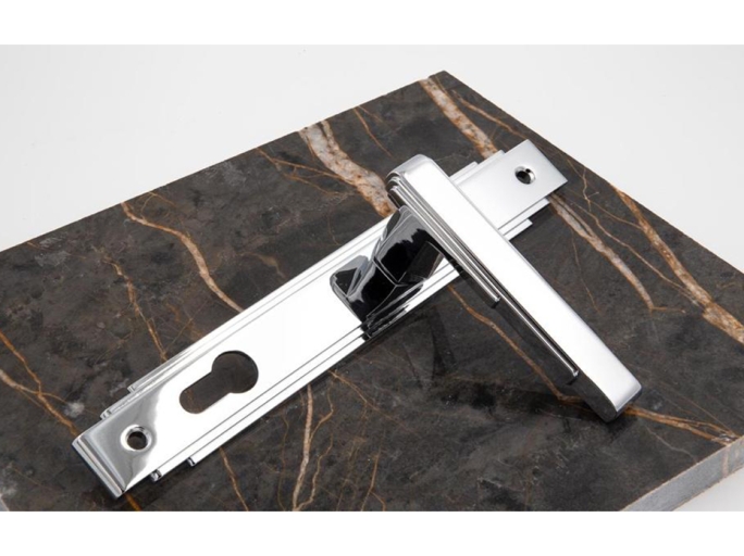 Ручка для балконной двери на узкой планке Frank Allart 7732677E01AA полированный хром