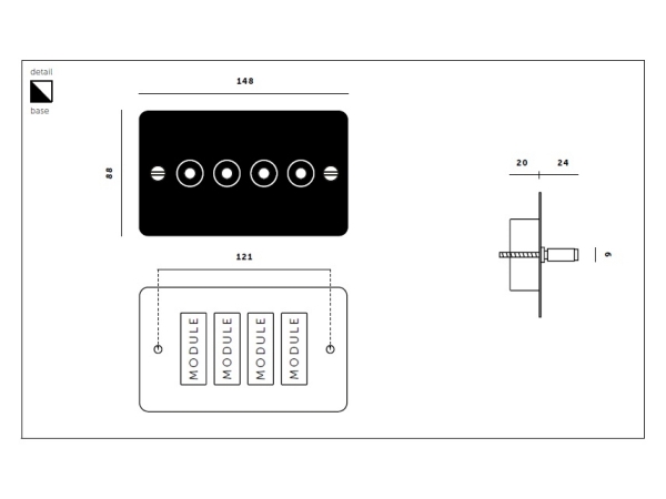 Выключатель тумблерный Buster & Punch четырехклавишный UK-TO-CO-4G-WH-ST