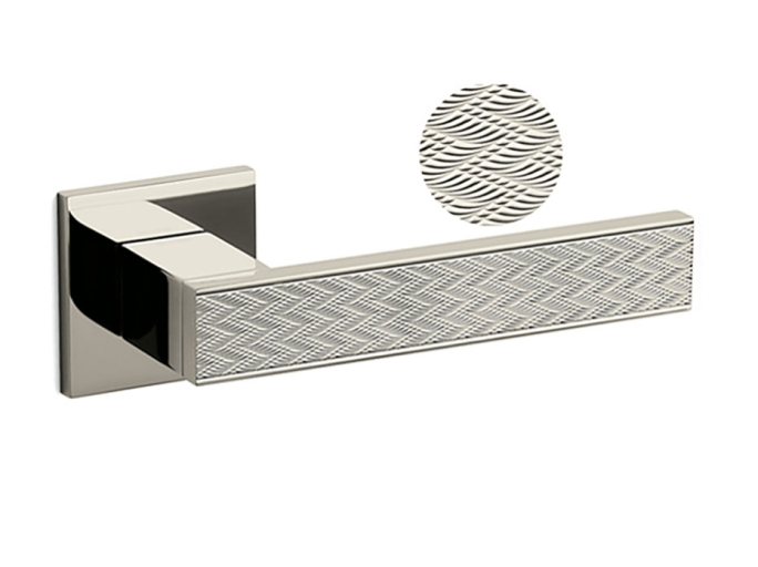 Дверная ручка на круглой розетке Olivari Diana Chevron NL полированный никель